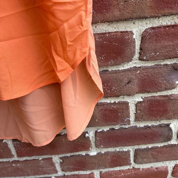 MINKPINK oversized orange button front shirt womens medium NWT - Picture 4 of 6